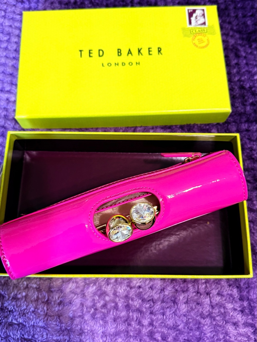NWT IN BOX The Ted Baker Elador Crinkle Patent Bobble Matinee - Picture 5 of 16